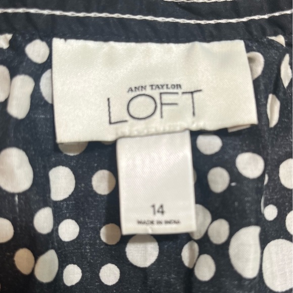 LOFT Black w/ White Polka Dots Tank Top with Wide Band Straps Size 14 - Picture 8 of 9